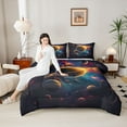 thumbnail image 4 of Homewish Galaxy Planet Full Size Comforter Sets 3-Piece for Female Men Adults,Psychedelic Universe Bedding Comforter Set,Outer Space Lightweight Bedding Sets,Ultra Soft Home Decor,Reversible, 4 of 8