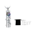 thumbnail image 2 of Men Women Column with rosette in relief Cremation Pendant Small Urns For Ashes Keepsake Urn Necklace Cremation Jewellery Urns, 2 of 5