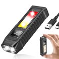 thumbnail image 3 of Linterna LED multifuncional, recargable, portátil, magnética, con dos fuentes de luz y clip para bolígrafo, linterna de emergencia para acampar, 3 of 5