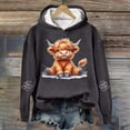 thumbnail image 3 of Womens Fashion Hoodies Long Sleeve Highland Cattle Print Hooded Sweatshirts Y2k Winter Pullover Tops Clothes 2025, 3 of 3
