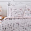 thumbnail image 2 of Laura Ashley Home Breezy Floral Collection 100% Coton, Réversible, Literie Légère et Respirante, Prélavée pour Plus de Douceur, Simple, Rose/gris, 2 of 9