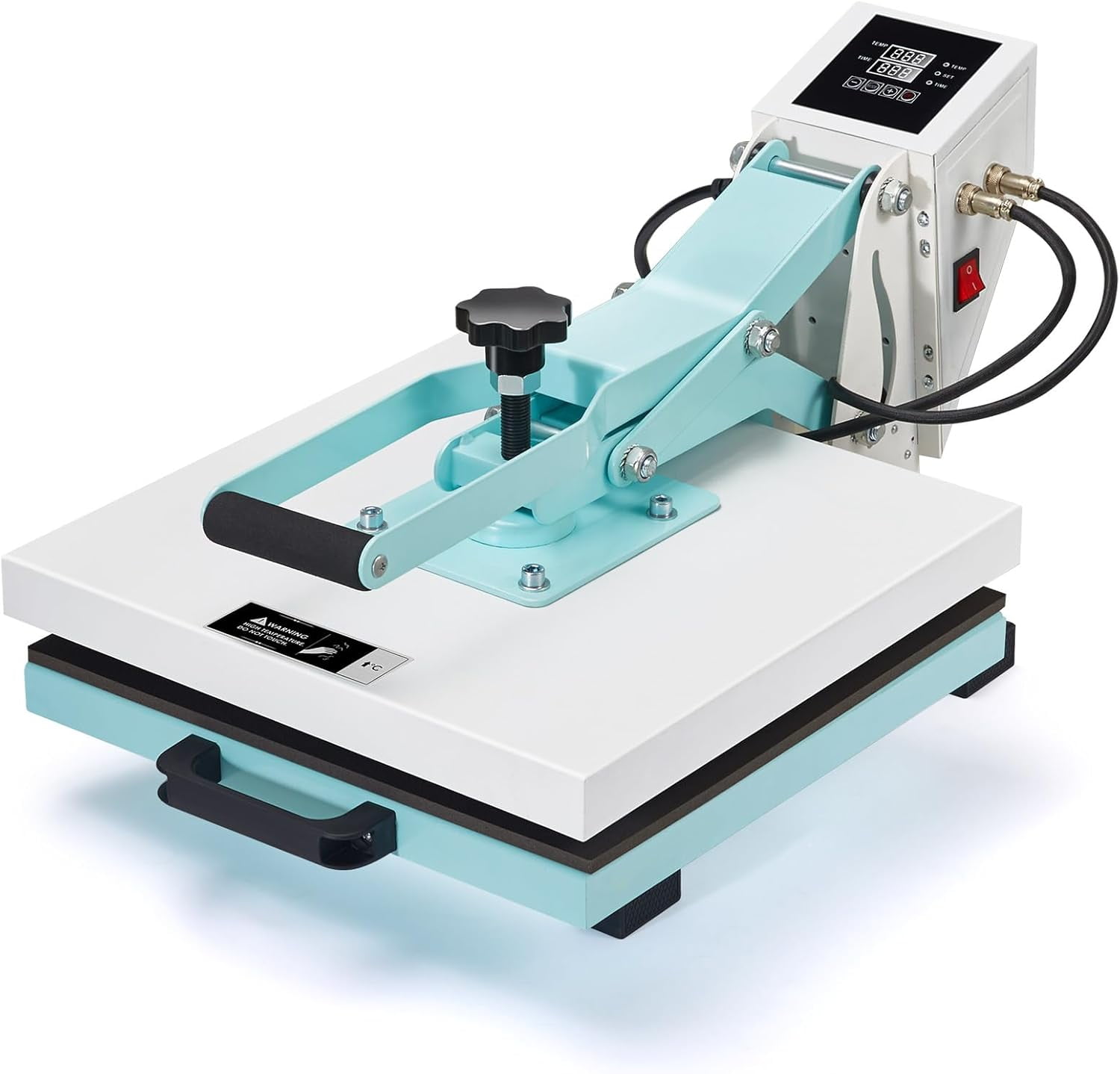 LUXOAK 2-in-1 15x15 Heat Press, Industrial-Quality Digital Sublimation Heat Press Machine for T-Shirts, Mugs, 30oz Mug Press, Sewing Guides, Blue