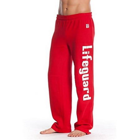 Official Lifeguard Guys Red Printed Fleece (Best Sweatpants For Guys)