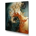 thumbnail image 2 of Designart "Ink Storm White, Blue, and Orange Fusion II" Abstract Canvas Wall Art - Modern Gold Abstract Painting Bedroom Canvas Wall Art, 2 of 6