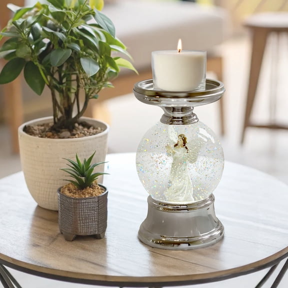 Candle Holder Suitable for White Barn 3-Wick Candles - 2025 Winter & Christmas - Choose Your Preferred Option! (Candle NOT Included) - Water Globe Angel Stand