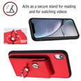 thumbnail image 6 of Allytech Wallet Case for Apple iPhone XR with Ring Holder Stand, Vintage Premium PU Leather 8 Cards Slots Shockproof Bumper Anti-Scratch Magnetic Closure Case Cover for iPhone XR,Red, 6 of 6