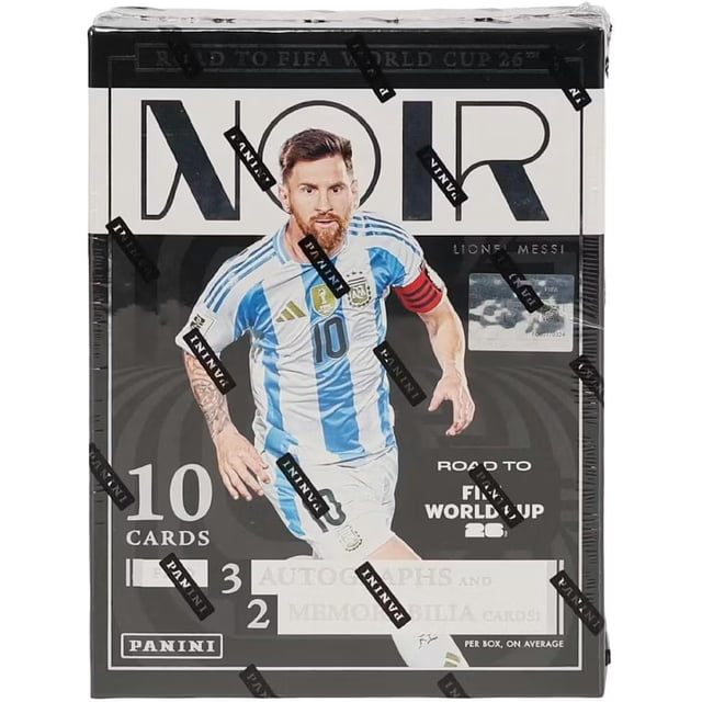 2025-26 Panini Noir Road to FIFA World Cup Soccer Hobby Trading Card Box (3 Autograph Cards Per Box)
