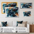 thumbnail image 4 of Designart "Blue And Orange Marble Liquid Ink III" Abstract Marble Canvas Wall Art, 4 of 5
