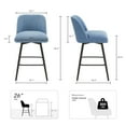 thumbnail image 6 of L'AGRATY 360° Swivel Modern Bar Stools Set of 2, 26" Counter Height Barstools with High Backs, Kitchen Island Stools, For Bar & Home,Linen, Blue, 6 of 7