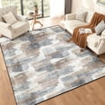 thumbnail image 3 of Modern Abstract 5x7 Area Rug, Washable Non Slip Soft Low Profile Indoor Rug, Textured Neutral Floor Rug for Living Room, Bedroom, Dining Room & Office, 3 of 13