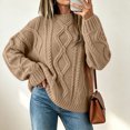 thumbnail image 2 of Njagoc3 Oversized Sweaters for Women Crewneck Cable Knit Drop Shoulder Jumper Soft Warm Long Sleeve Loose Fit Casual Fall Top, 2 of 6