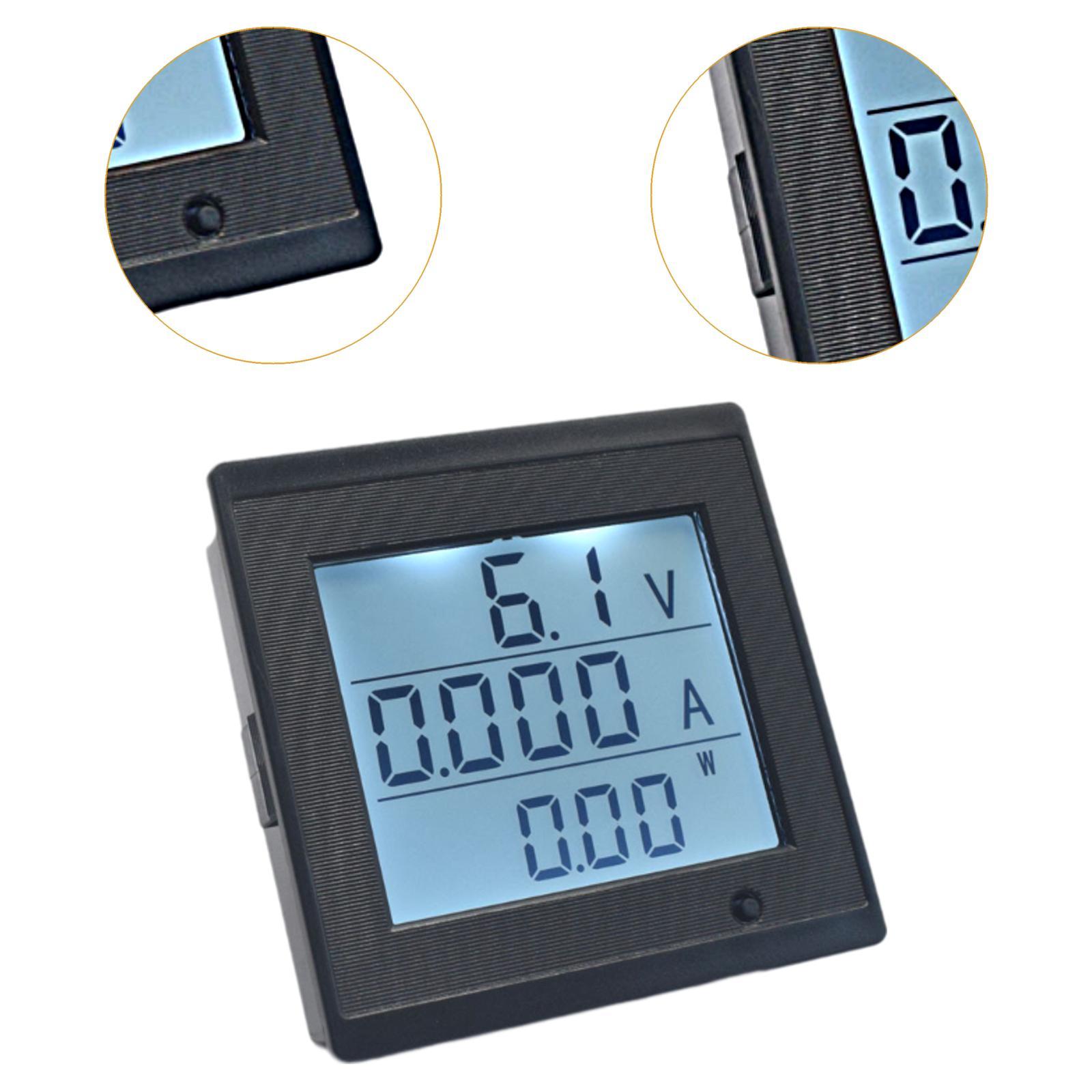Digital Voltmeter Ammeter Power Meter LCD Display Compact Overload Protection for Electrical Measurement Tool