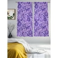 thumbnail image 3 of Vintage Purple Sheer Curtains 63 Inch Length 2 Panels Set, Retro Botanical Abstract Art Voile Window Treatment Rod Pocket Curtains Sheers Drapes for Bedroom/Living Room/Kitchen 52x"63"x2, 3 of 7