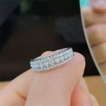 thumbnail image 6 of Women Elegant 925 Silver Ring Cubic Zircon Engagement Party Jewelry Sz 6-10, 6 of 9