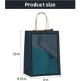 thumbnail image 2 of 200 Pack 8x4.75x10 Inch Medium Navy Blue Kraft Paper Bags with Handles Bulk, Craft Paper Gift Bags for Party Favors Grocery Retail Shopping Business Goody Merchandise Take Out Blank Sacks, 2 of 7