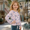 thumbnail image 3 of DISNIMO Girls Tunic Tops Elephant Strawberry Printed Casual Loose Pullover Top Soft Comfy Blouse T-Shirt with Tie Hem Crew Neck Top for 5-12 Years Old Girls, 3 of 8