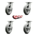 thumbnail image 2 of 8 Inch Kingpinless Thermoplastic Rubber Wheel Swivel Top Plate Caster Set of 4, 2 of 2
