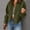Army Green women's crop top jacket a1, variant on Women's Crop Top Jacket Long Sleeve Button Down Collared Shirt Casual Boho Chic Blouse Holiday Vacation Fashion Clothes, Gray L