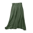 thumbnail image 2 of Hrsba Women Solid Color Flowy Long Skirt Elastic Waist Maxi Skirts for Women Summer Skirts for Women Soft Breathable Fabric, 2 of 4