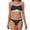 Black, variant on Women's Low Waisted Bikini Ribbed Two Piece Swimsuit Color Block Bathing Suit Women's Sports Bikini Set With Adjustable Shoulder Straps