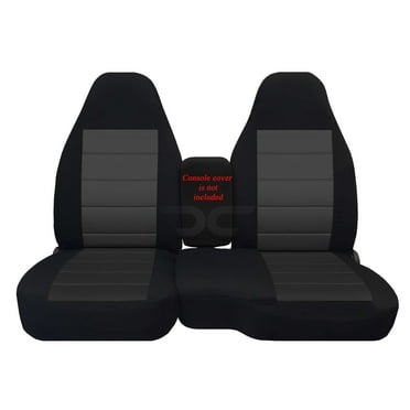 Fits 2004-2012 Ford Ranger/Mazda B-Series Cotton Seat Covers 60/40 Hi Bench:Black-Charcoal