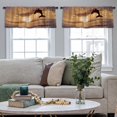 thumbnail image 4 of LALILO Kitchen Curtain Valance Beautiful Jumping Ocean Sun Rod Pocket Window Curtain 52"x 18" Set of 2, 4 of 5