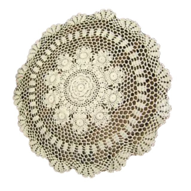 Matsuzay Tapetes redondos de encaje tejido a mano, mantel pequeño ahuecado de ganchillo, cubierta de Vintage, decoración de muebles Decoración del hogar beige