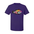 thumbnail image 2 of Wild Bobby, Colorful Neon Nemo Clownfish, Animal Lover, Men Graphic Tees, Purple, Small, 2 of 3