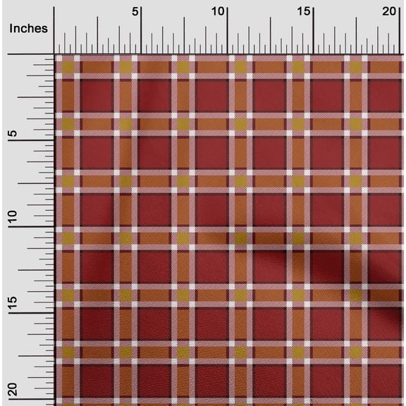 oneOone Silk Tabby Fabric Tartan Check Print Sewing Fabric BTY 42 Inch Wide