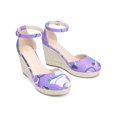 thumbnail image 4 of BLISSFUL STEP Platform Espadrilles Closed Toe Wedge Heel Sandals for Women Purple Flower 8.5, 4 of 6