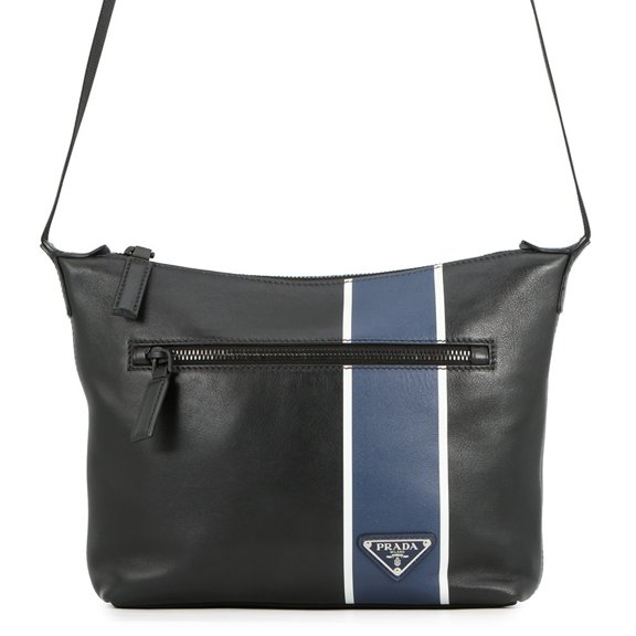 Pre-Owned Prada Shoulder Bag Triangle Leather 2VH078 PRADA Black Handbag