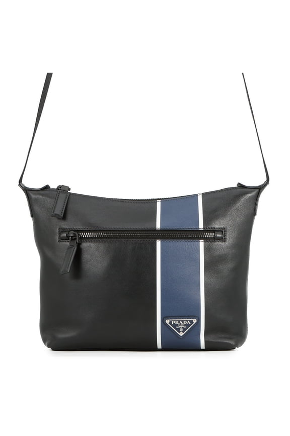 Pre-Owned Prada Shoulder Bag Triangle Leather 2VH078 PRADA Black Handbag