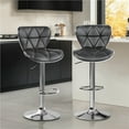 thumbnail image 4 of Yaheetech Height Adjustable PU Leather Swivel Bar Stool, Set of 2, Gray, 4 of 7