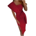 thumbnail image 1 of Vestido Cruzado Para Mujer Vestido de Un Hombro Moda Erógena Casual Impresión Vestidos Sin Mangas Odeerbi ODB187563, 1 of 8