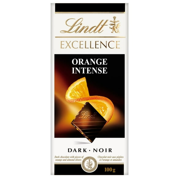 Lindt EXCELLENCE Orange Intense Dark Chocolate Bar, 100 Grams, 100 g