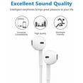 thumbnail image 5 of White 3.5mm Earphones Headset Earbuds Wired Handsfree With Mic for iPhone & Android, 5 of 5