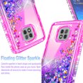 thumbnail image 6 of Motorola Moto G Power 2021 Case,  with [Tempered Glass Protector Included] Liquid Floating Glitter Quicksand Bling with Spot Diamond Cover - Pink/Purple, 6 of 8