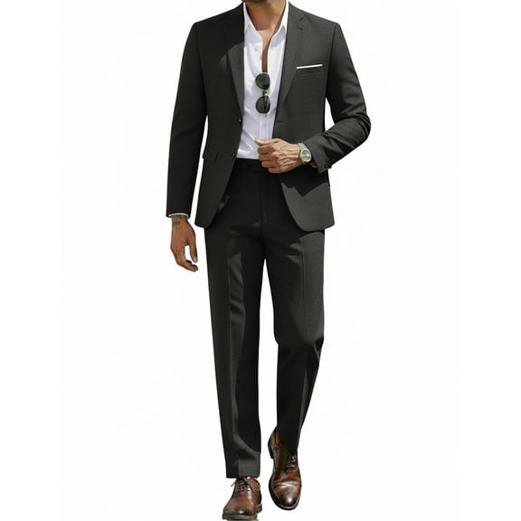 COOFANDY Men's 2 Piece Suits Classic Fit 2 Button Casual Suits Sets Blazer Jacket and Dress Pants for Wedding Business Prom