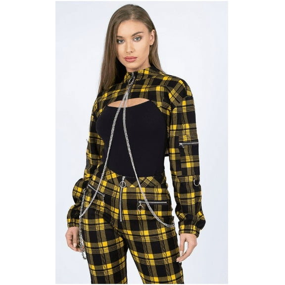 Checkered Yellow Chain Jacket