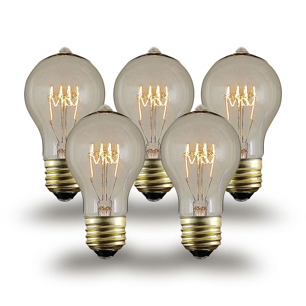 Novelty Lights A19 Clear Traditional Vintage Filament Edison Light Novelty Lights A19 Clear Traditional Vintage Filament Edison Light Bulb E26 Medium Base 60 Watt 1 3 Or 15 Pack
