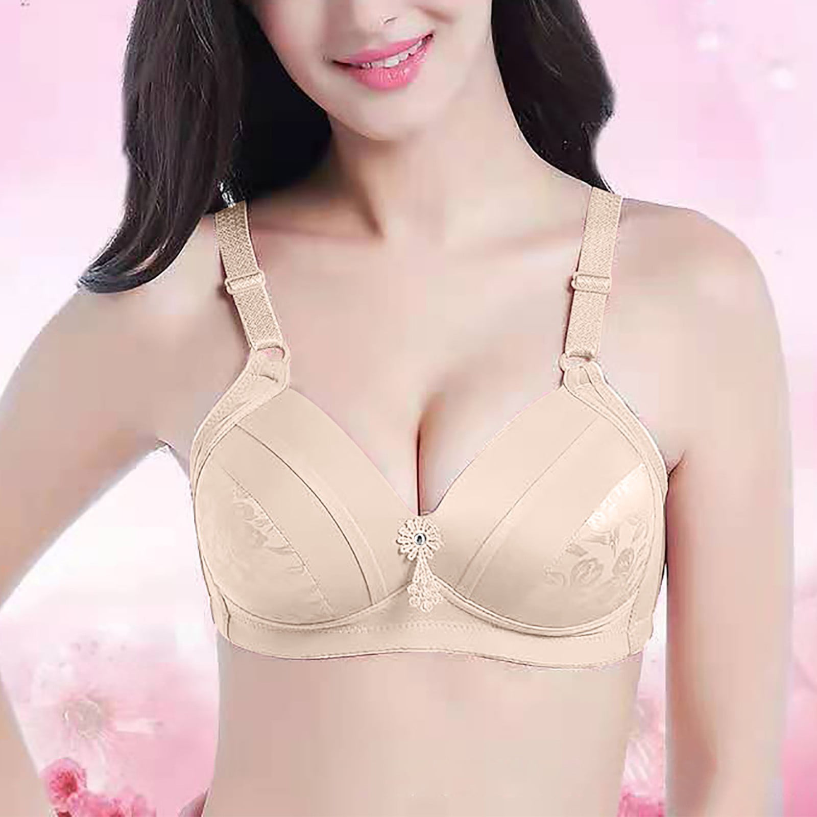 Women's Underwear Small Breasts Gathered on The Steel Ring to Hold a Pair  of Breasts to Prevent Underwriting Bra, A1#beige, 36B/C : :  Clothing, Shoes & Accessories