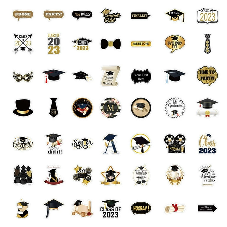 JeashCHAT 50 PCS Graduation Stickers Clearance, Vinyl Waterproof Graduation  Graffiti Stickers for Water Bottle Laptop Luggage Scrapbook Notebook, 2023