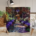 thumbnail image 6 of Red Lantern 4 ft. Short Monet Canvas Folding Screen - Lilies/Garden at Giverny, 6 of 7