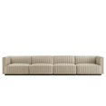 thumbnail image 3 of Modular Sofa Couch, Beige Black, Fabric, French Living Lounge Cafe Lobby Hospitality Restaurant, Modern Contemporary HB34026, 3 of 14