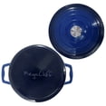 thumbnail image 6 of MegaChef 2.7 Quart Round Enameled Cast Iron Casserole in Gradient Dark Blue, 6 of 7