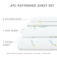 thumbnail image 4 of Noble Linens 4 Piece Pattern Microfiber Bed Sheets Set, Light Blue Bluebirds, King, 4 of 11