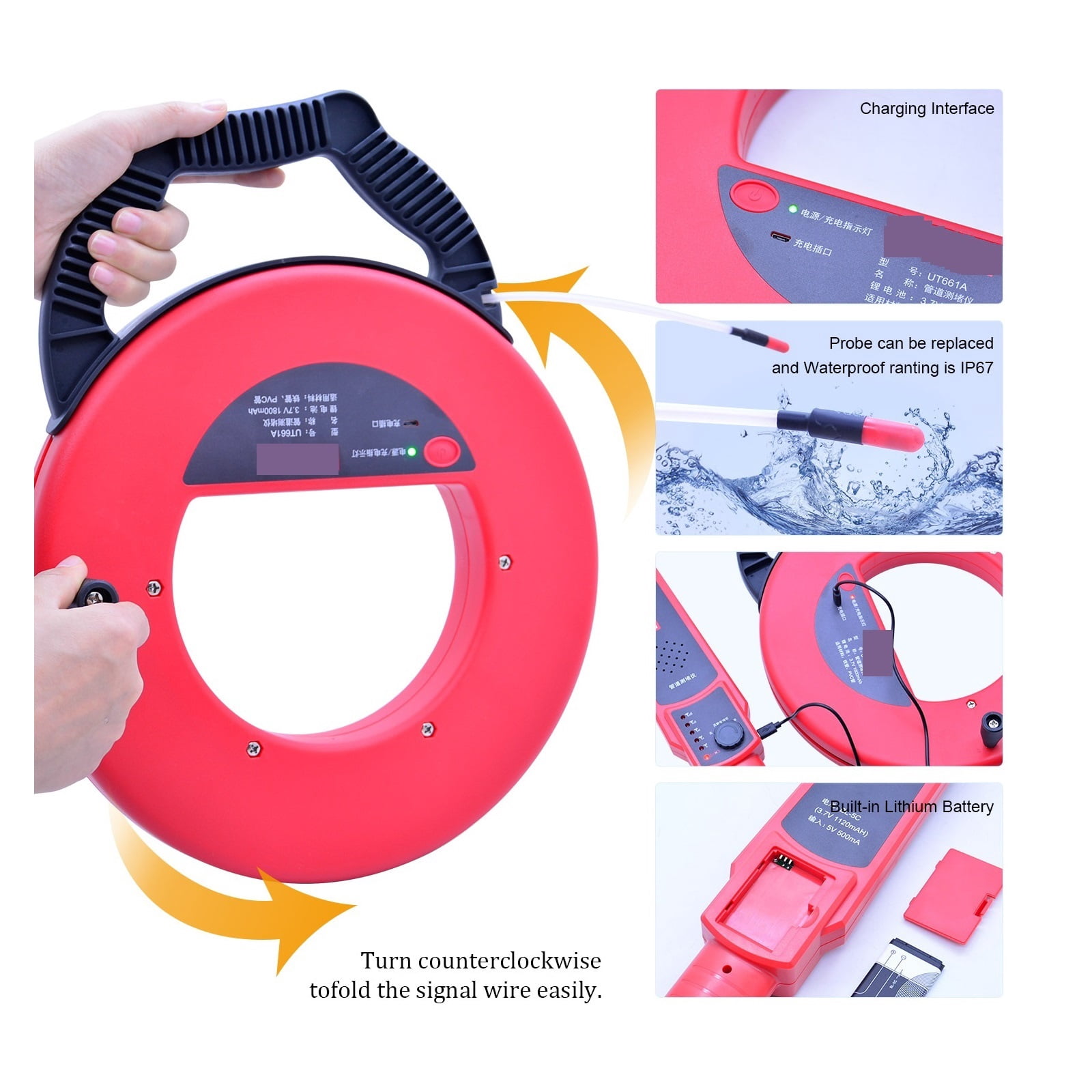 Wall PVC Iron Pipe Blockage Detector Diagnostic-tool Scanner Pipeline Blocking Clogging Plumbers Instrument ,Accurate and Quick - 661A_0