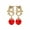 Red, variant on Earrings Chinese New Year Dragon Earrings for Women Glitter Cubic Zirconia Pearl Dangle Expectation A Sense of Party Gift Jewelry Pearl Necklaces for Women (Red,One Size)