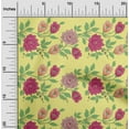 thumbnail image 1 of oneOone Viscose Jersey Yellow Fabric Leaves & Flowers Floral Fabric For Sewing Printed Craft Fabric By The Yard 60 Inch Wide, 1 of 5