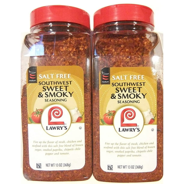Lawrys Salt Free Southwest Sweet & Smoky Seasoning 13 ounce (Pack of 2